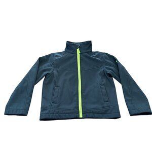 Glacier Shield Jacket Youth Boys Size 7 Black Green Zipper Softshell Lightweight